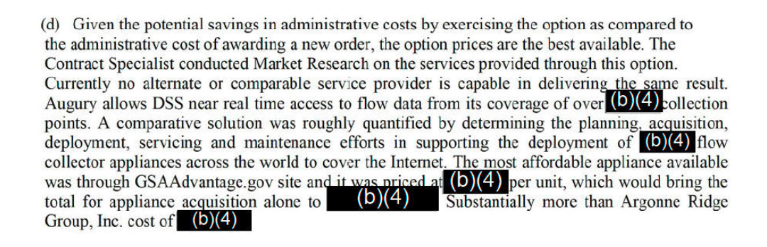 A screenshot of one of the documents explaining that buying data is cheaper than an alternative of placing collectors around the world.