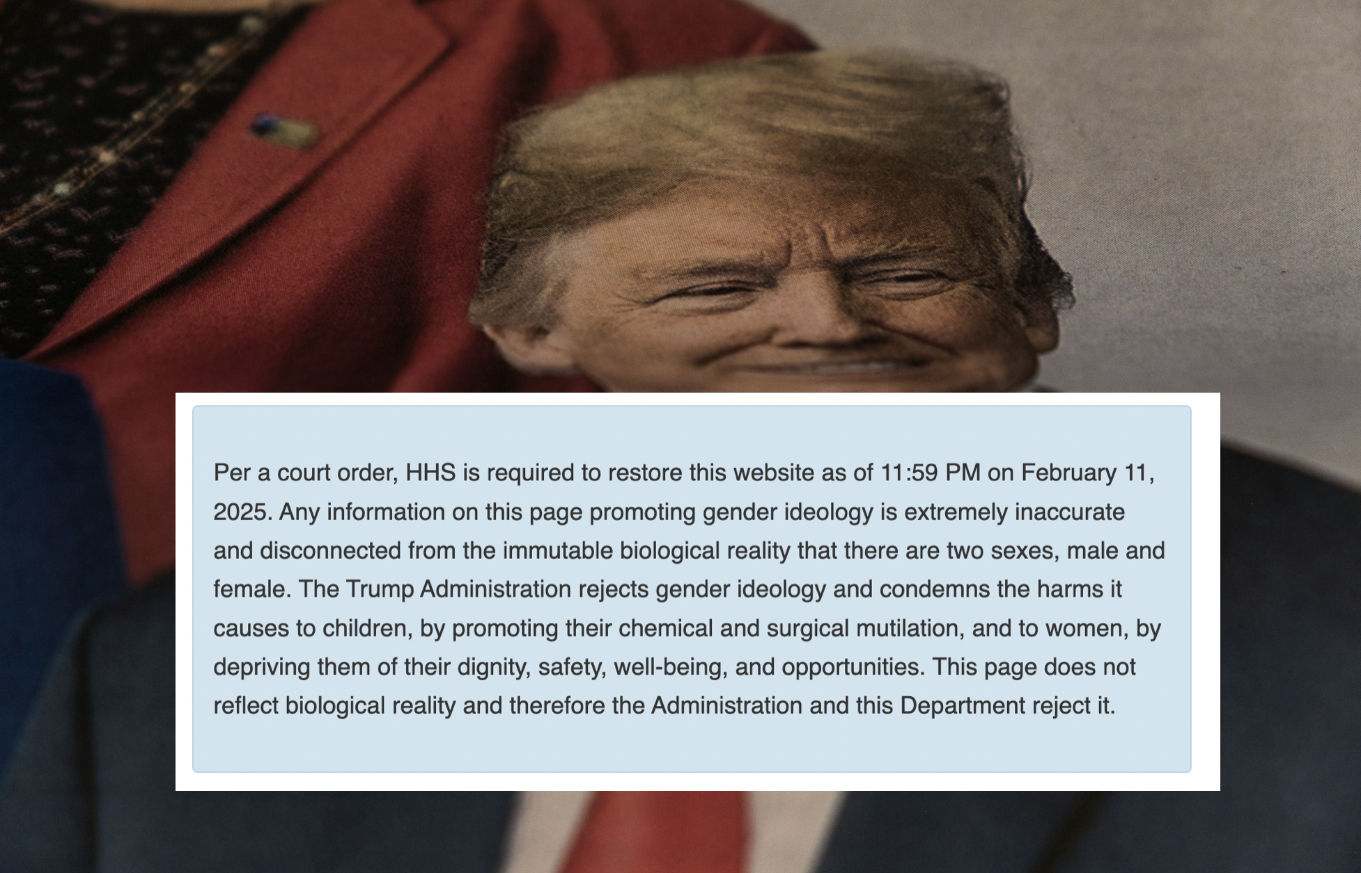 Trump Admin Adds Note Rejecting ‘Gender Ideology’ on Sites Court Ordered Them to Restore