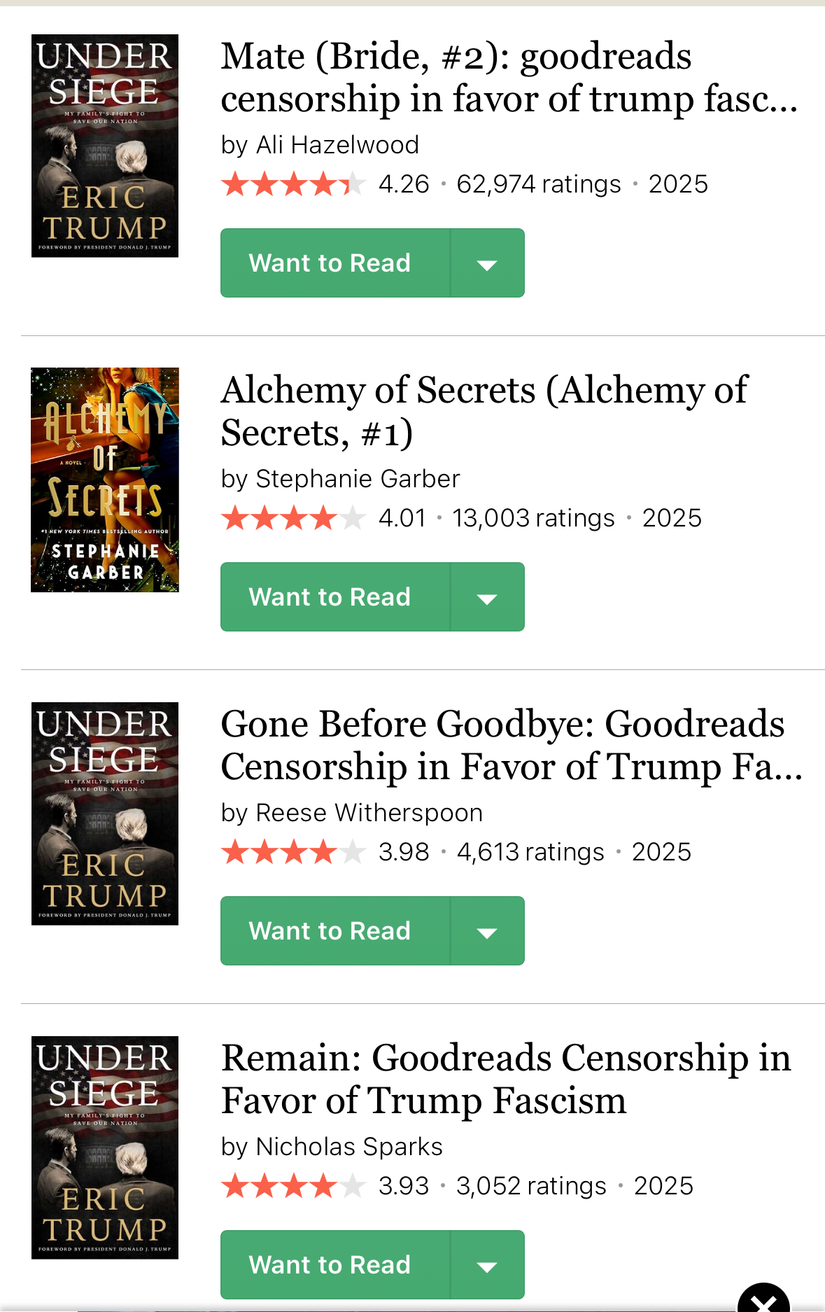 Rogue Goodreads Librarian Edits Site to Expose 'Censorship in Favor of Trump Fascism’