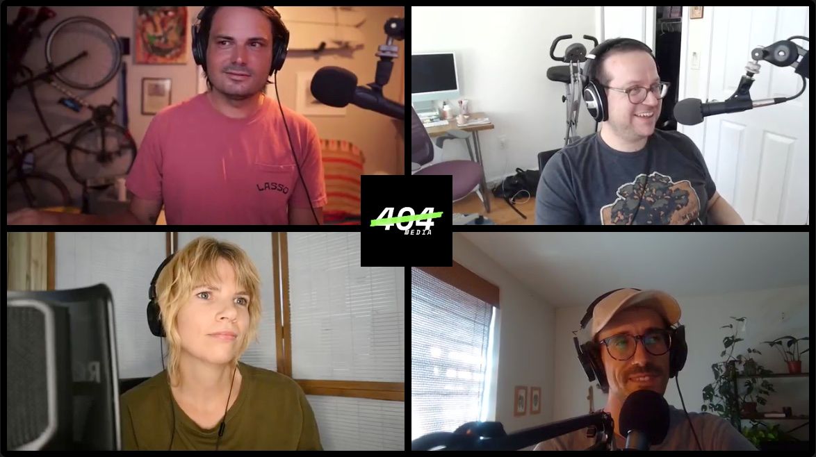 A still taken from a recording of the 404 Media Podcast. 