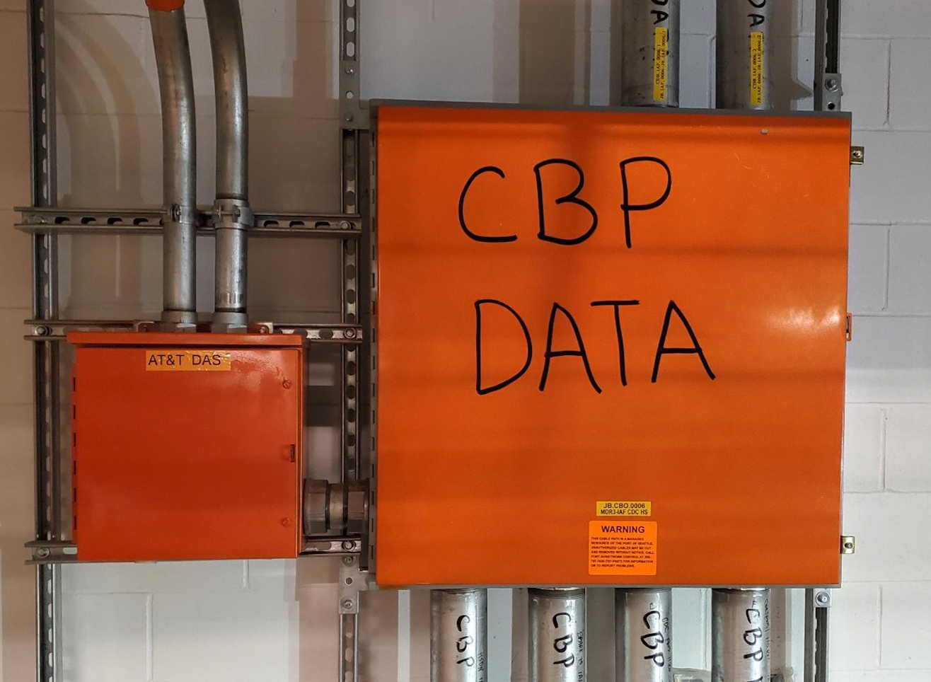 A box marked as "CBP data." Image: 404 Media