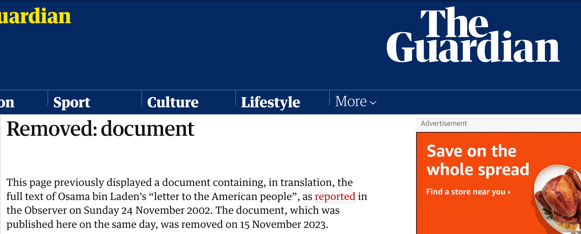 The Guardian Deletes Osama Bin Laden's 'Letter to America' Because It Went Viral on TikTok