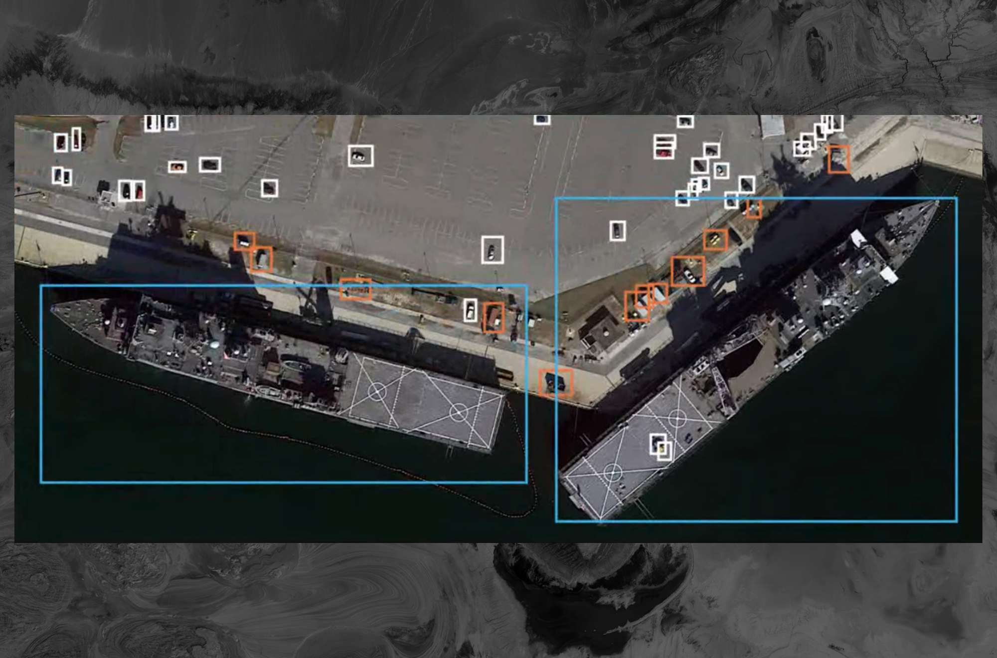 A screenshot of two ships from the AI chatbot demo.