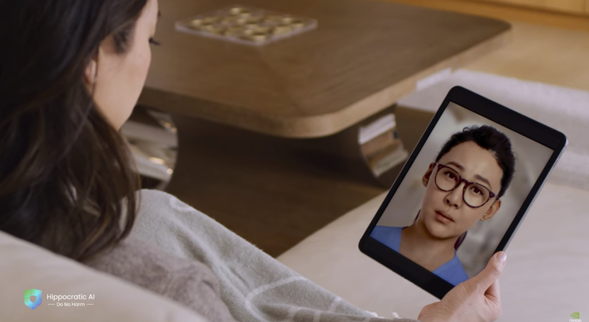 A screenshot of NVidia's Hippocratic AI healthcare agent.