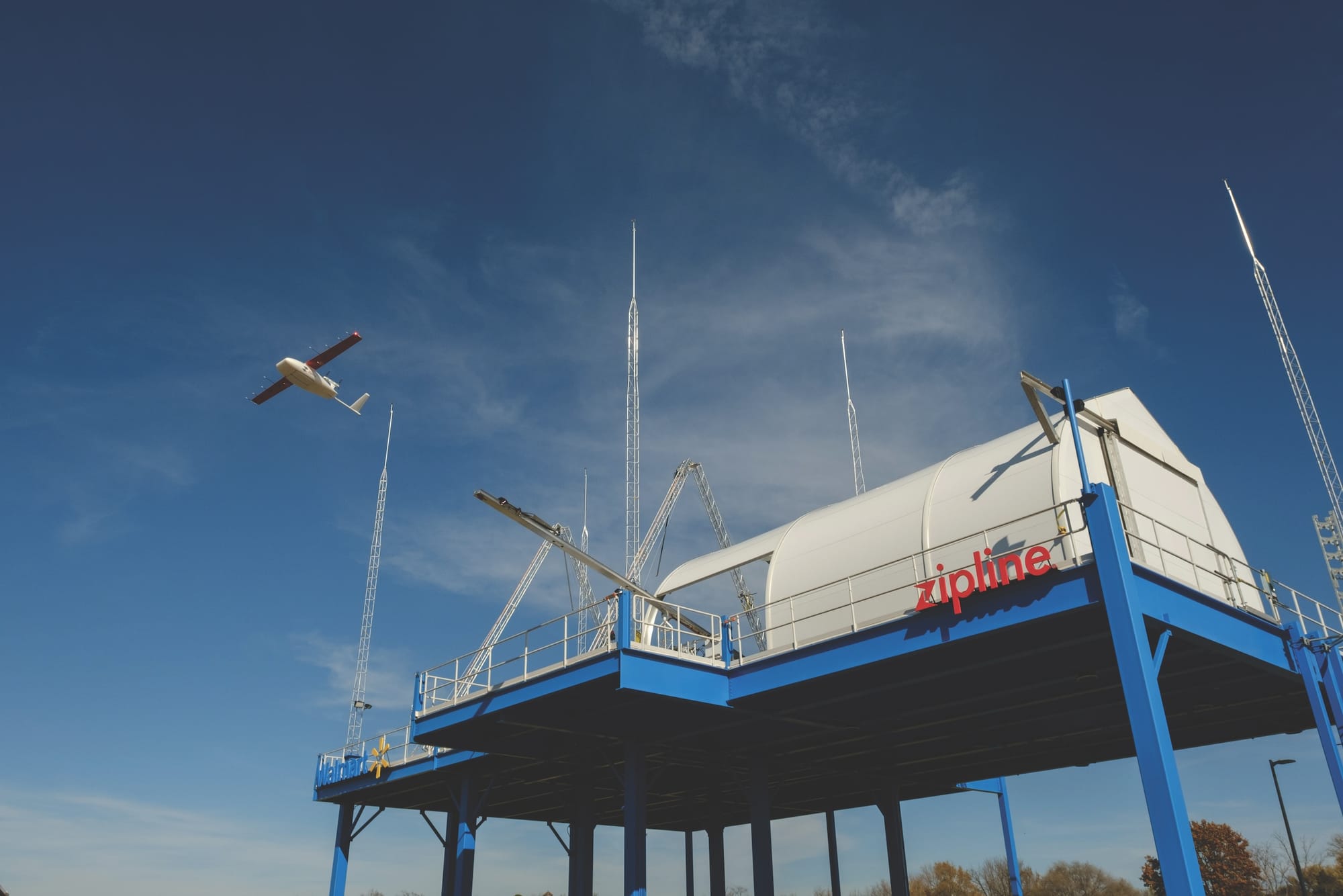 A Zipline drone taking off in Arkansas.