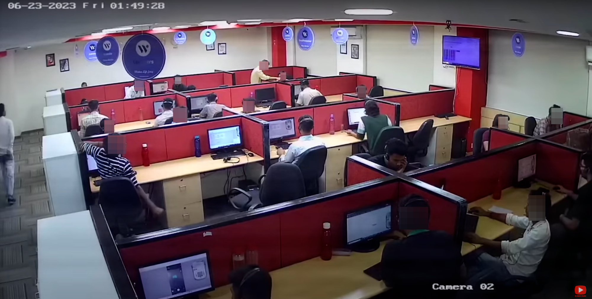A still from a CCTV camera in Waredot's office.