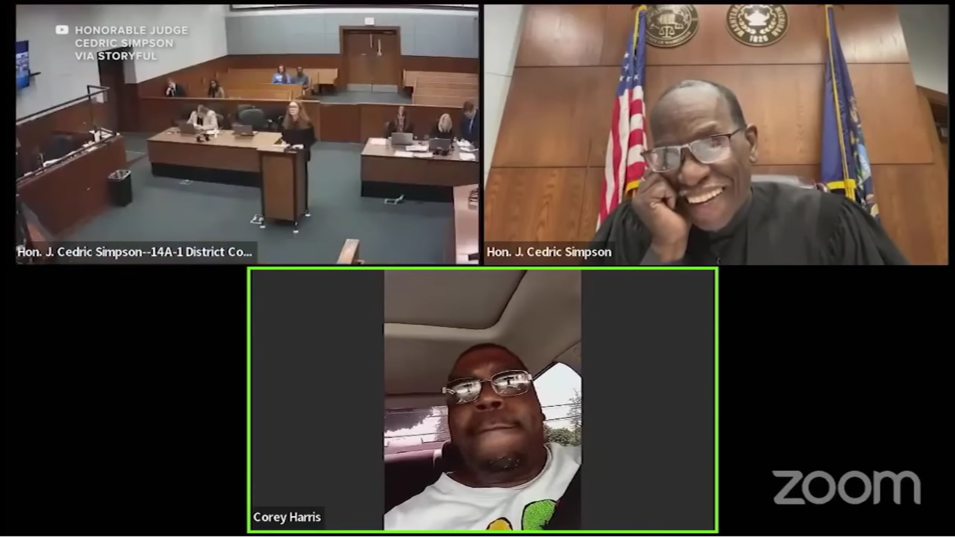 Watch Man Park His Car On Zoom While Appearing Before a Judge For Suspended License Trial