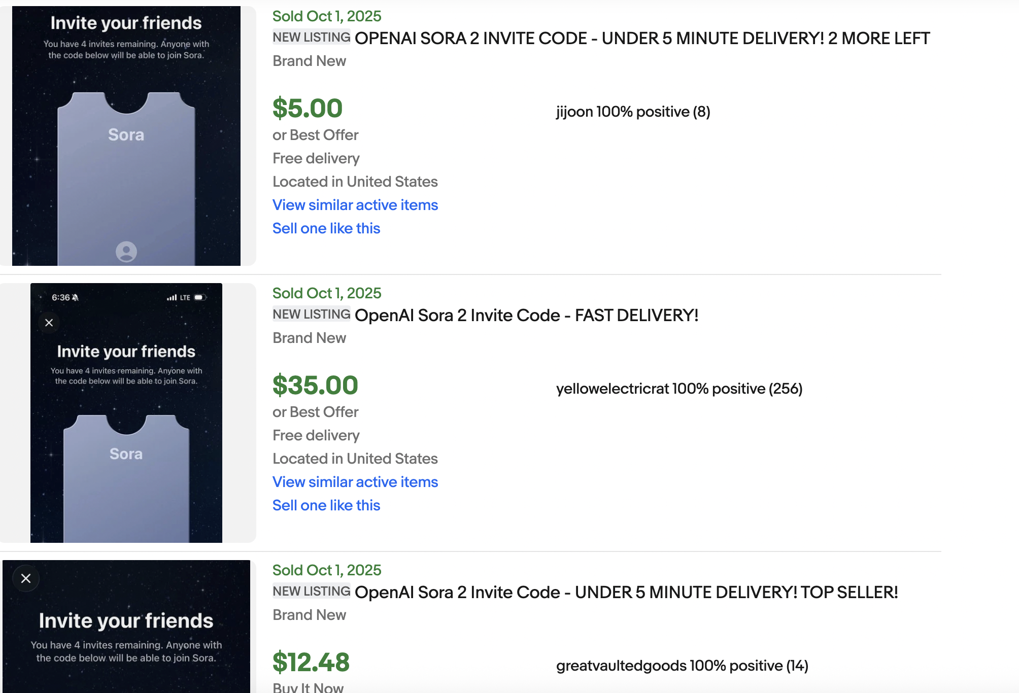 People Are Farming and Selling Sora 2 Invite Codes on eBay