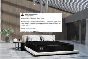 CEO Reminds Everyone His Company Collects Customers' Sleep Data to Make Zeitgeisty Point About OpenAI Drama