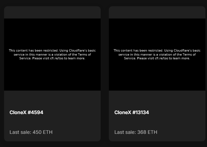 NFTs That Cost Millions Replaced With Error Message After Project Downgraded to Free Cloudflare Plan