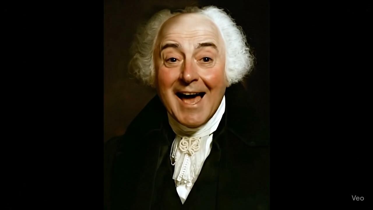 John Adams in Veo 3 using a painting as a prompt.